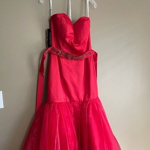 Brand New Sherri Hill RED 50992 Mermaid Organza Prom HOCO